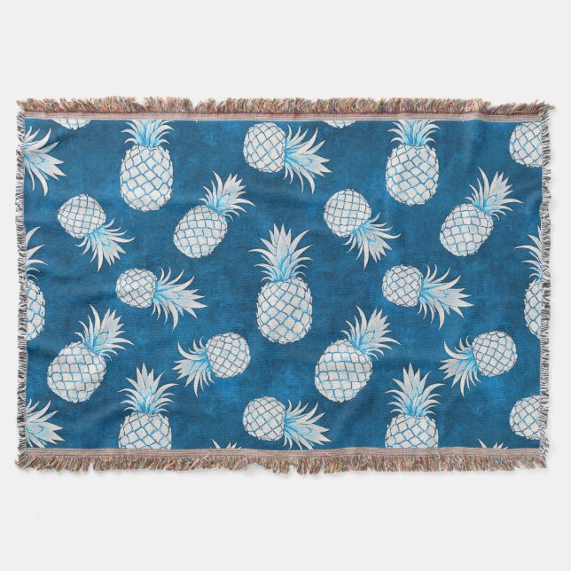 Manta Modern Tropical Pineapple Watercolor (Anverso)