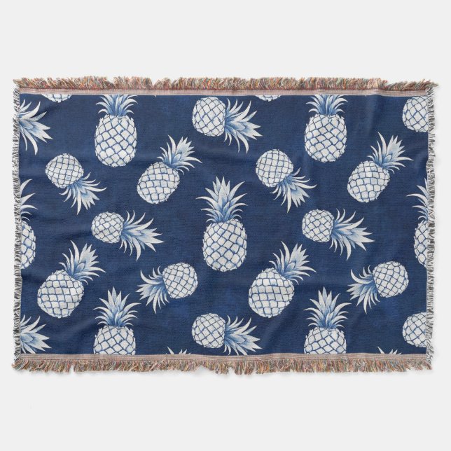 Manta Modern Tropical Pineapple Watercolor (Anverso)