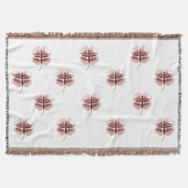 Manta moderna con suerte - Rosa de oro elegante (Anverso)