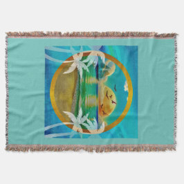 Manta Moderna Playa Tropical Palm Trees Sunset Vacacione