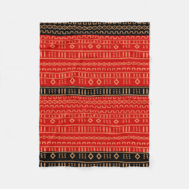 Manta moderna roja y negra de Mudcloth