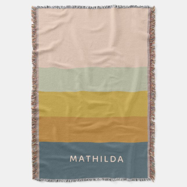 Manta Moderna Tierra tachada nombre personalizado cómodo (Frente vertical)
