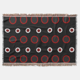 Manta Moderno de mediados de siglo rojo, negro y gris  