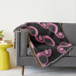 Manta Moderno de mediados de siglo rosa, negro y gris