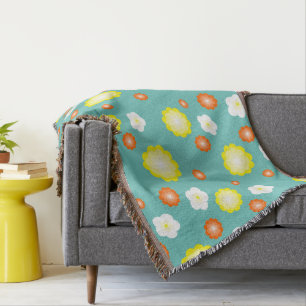 Manta Moderno gradiente lindo Daisy flores patrón girato