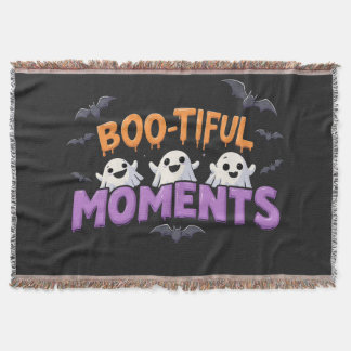 Manta Momentos Boo-Tifulos Fantasmas y Murciélagos Lindo