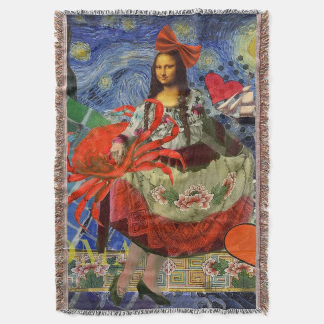 Manta Mona Lisa Diversión Zodíaco Caprichoso  (Frente vertical)