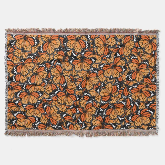 Manta Monarch Butterflies Throw Blanket (Anverso)