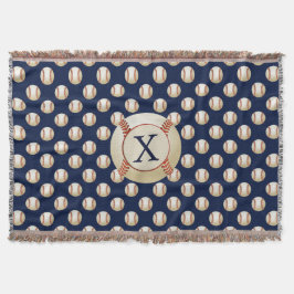 Manta Monograma Bolas de Béisbol Patrón deportivo