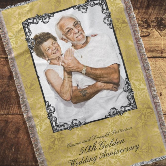 Manta Monograma de la foto del 50 aniversario del Boda d (Subido por el creador)