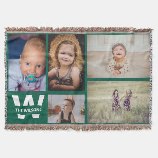 Manta Monograma de Personalizado de múltiples fotos en b