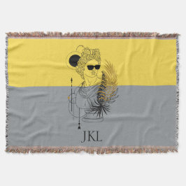 Manta Monograma del Apolo del Bloque de Colores del Dios