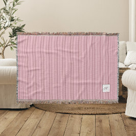 Manta Monograma inicial de guión Rosa de banda rosa