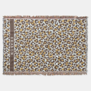 Manta Monograma marrón colorido elegante de la impresión