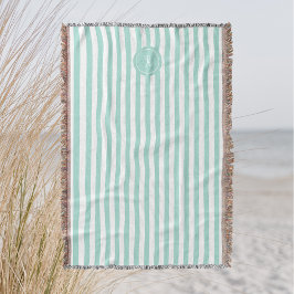 Manta Monograma personalizado de franja de playa frances