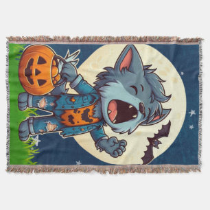 Manta Monstruo de hombre lobo con calabaza