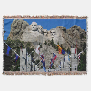 Manta Mont Rushmore South Dakota Souvenir Throw Blanket