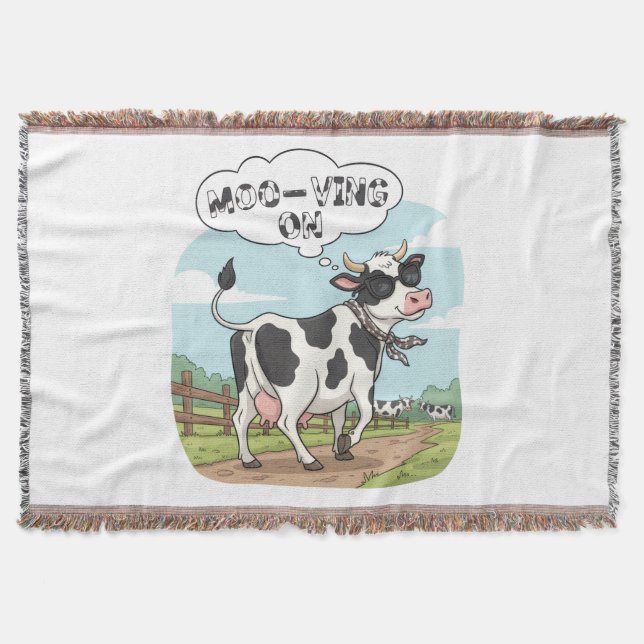 Manta "Moo-ving On" Cow - Funny & Stylish Farm Humor! (Anverso)