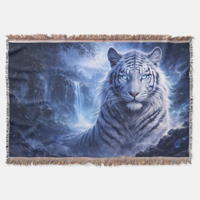 Manta Moonlit White Tiger Guardian – Blue Fantasy Spirit (Anverso)