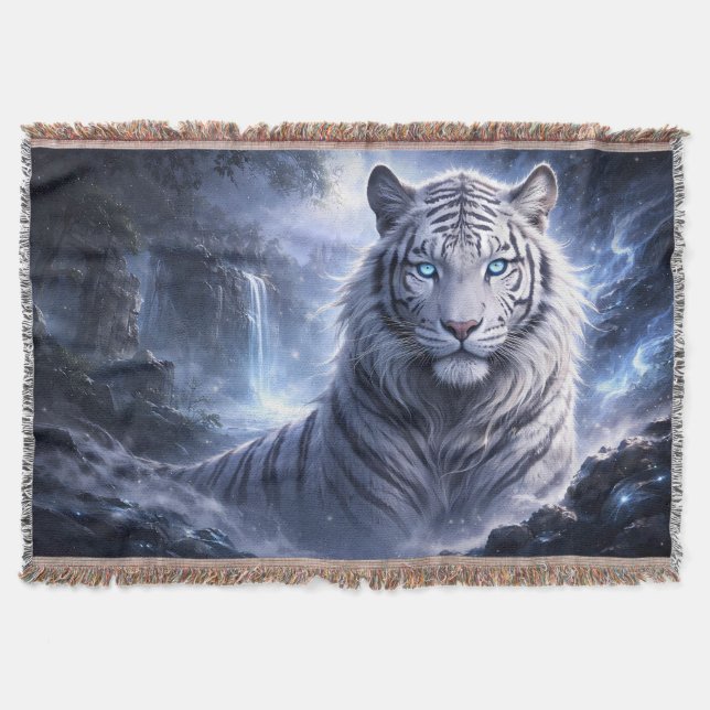 Manta Moonlit White Tiger Guardian – Blue Fantasy Spirit (Anverso)