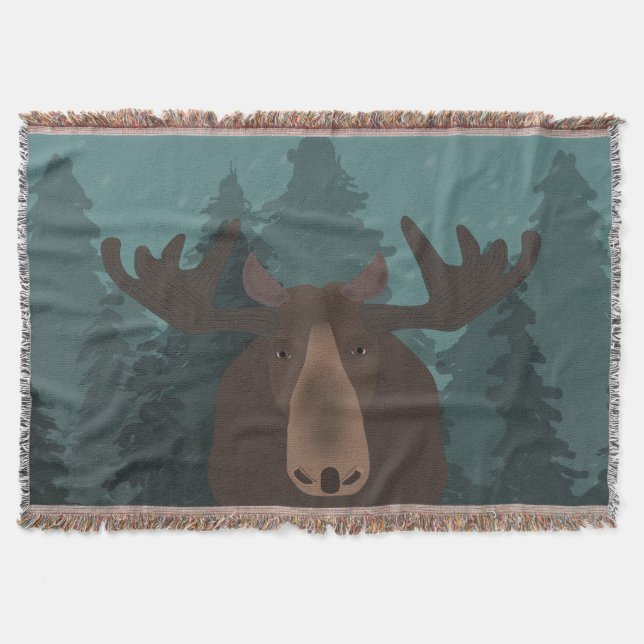 Manta Moose Throw Blanket (Anverso)