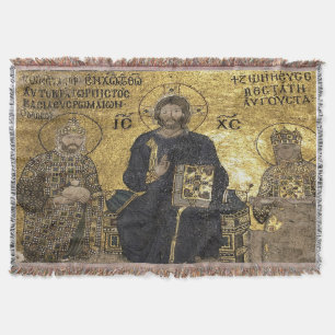 Manta Mosaico de Jesús en hagia sophia Blankets