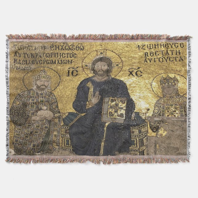 Manta Mosaico de Jesús en hagia sophia Blankets (Anverso)