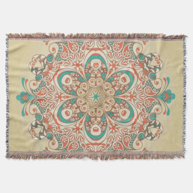 Manta Mosaico del Kaleidoscopio de Mandala - Mapa (Anverso)