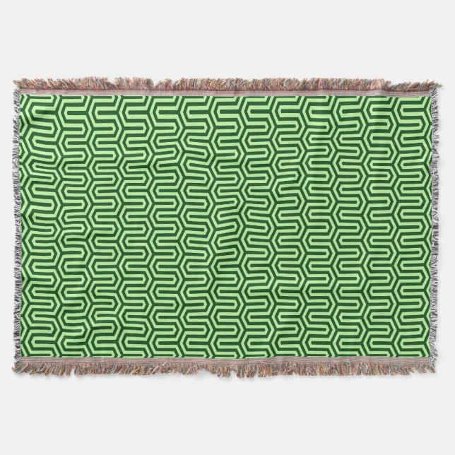 Manta Motif egipcio Deco - verde pino (Anverso)