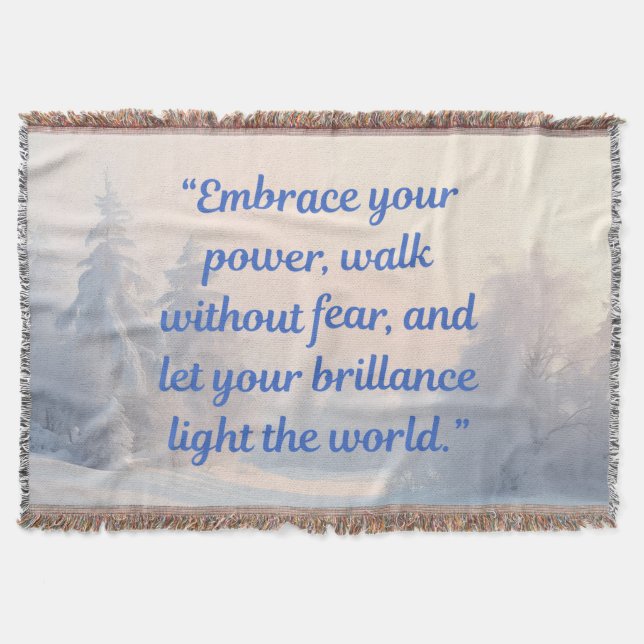 Manta  Motivational Quote Blanket "Brilliance & Courage" (Anverso)