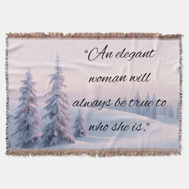 Manta Motivational Quote Blanket “Elegant Spirit Winter" (Anverso)