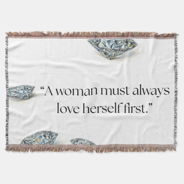 Manta Motivational Quote Blanket  “Love Yourself First”  (Anverso)