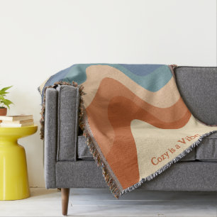 Manta Motivo de onda de Groovy Retro Cosy