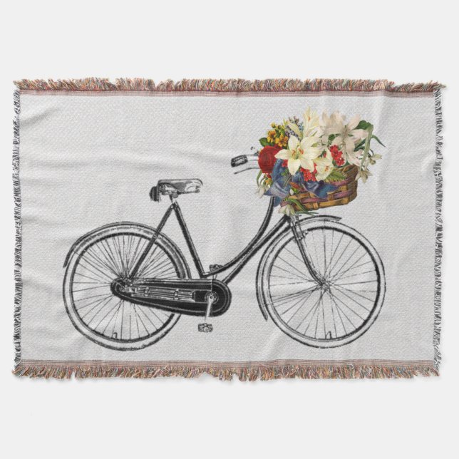 Manta Moto de moda bicicleta bicicleta bicicleta flor la (Anverso)