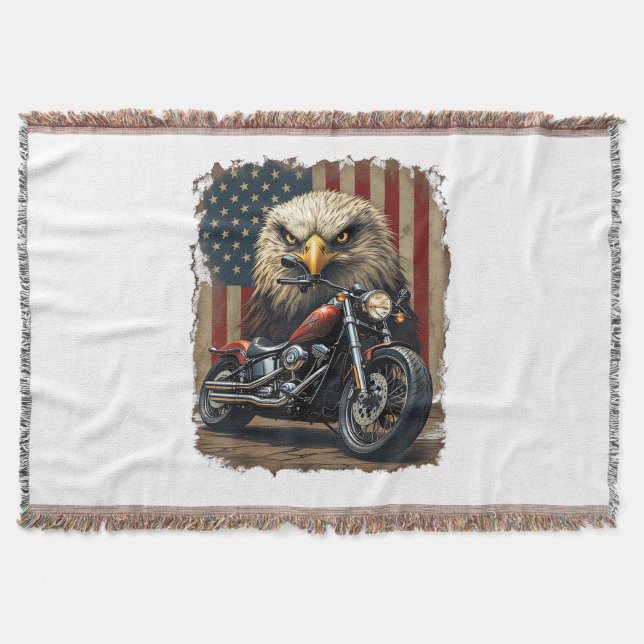 Manta Motorcycle USA Flag Retro Biker Chopper (Anverso)
