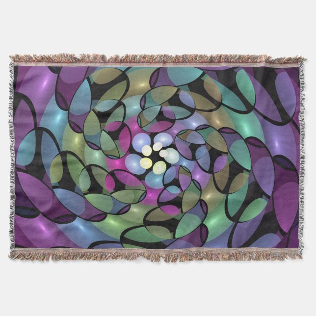 Manta Movimientos coloridos Resumen Arte Fractal Trippy (Anverso)