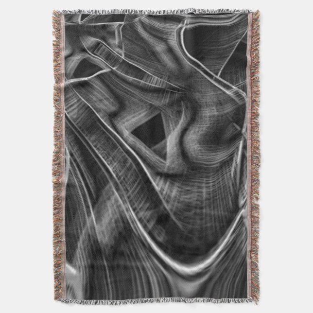 Manta Mucho retorcido con ranuras grises sobre fondo osc (Frente vertical)