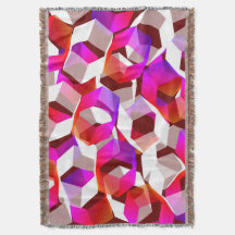 Muchos hexágonos coloreados, sobre fondo rojo oscu