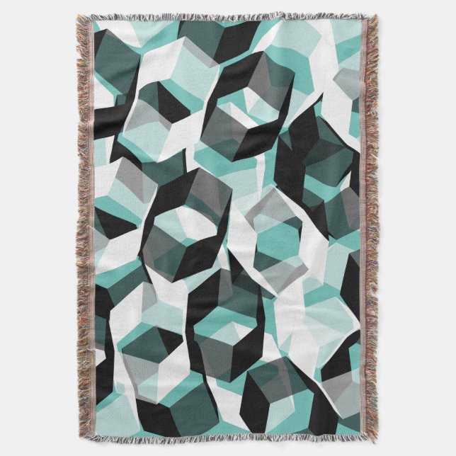 Manta Muchos hexágonos con partes incoloras, sobre luz v (Frente vertical)