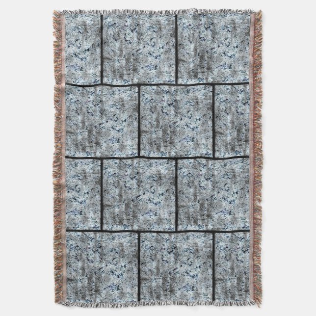 Manta Muito Rústico fungo prateado sujo de carbono (Frente vertical)