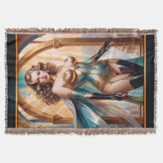Manta Mujer con atuendo opulento de oro y turquesa por X