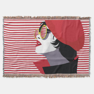 Manta Mujer de moda del arte pop Vintage
