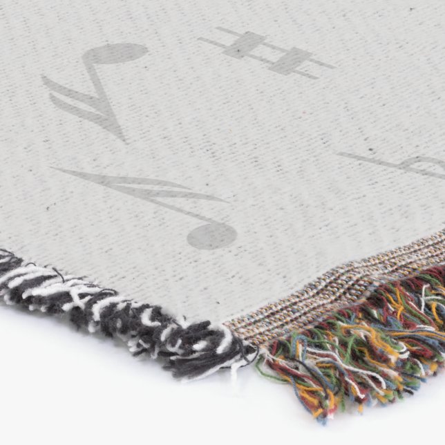 Manta Music Love Birds en notas musicales grises (Esquina)