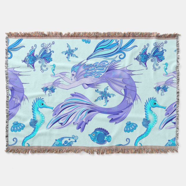 Manta Mystic Mermaid Fairy Purple Creple Ceramic Tile (Anverso)