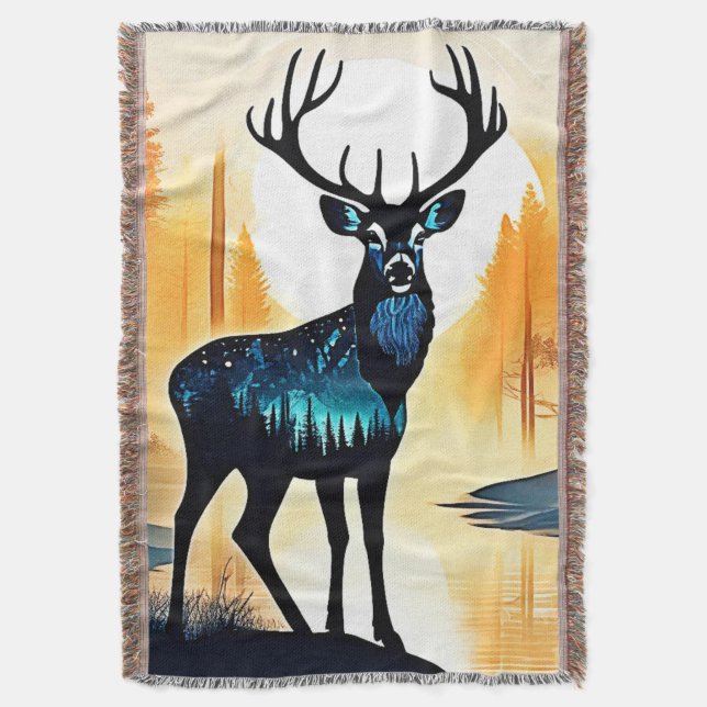 Manta Mystical Forest Deer (Frente vertical)