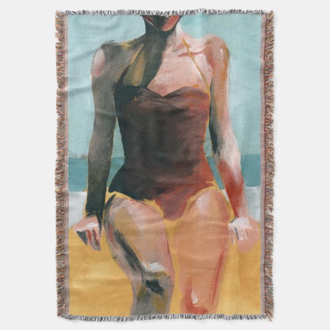 Manta Nadada del vintage - traje de baño rojo (Frente vertical)