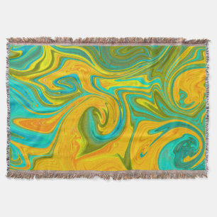 Manta Naranja amarillo neón de moda Giro abstracto verde