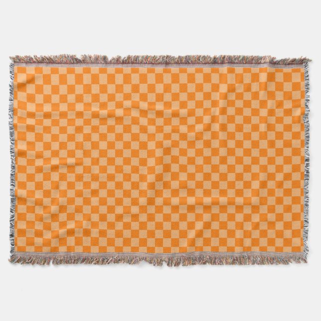 Manta Naranja Combinación Classic Checkerboard (Anverso)