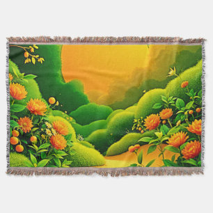 Manta Naranja exuberante Arte Jardín