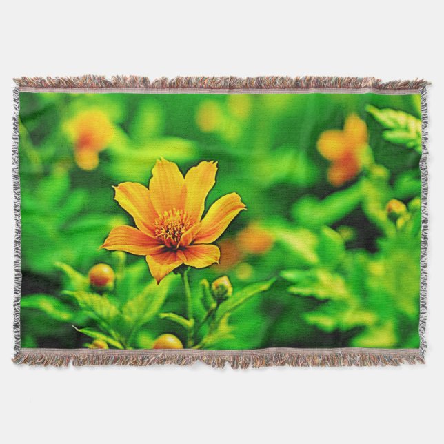 Manta Naranja Flower Bokeh Sunny (Anverso)